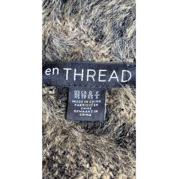 en THREAD Tiger Fuzzy Knit Sweater Tan Black Animal Print – XS/S - Picture 3 of 7